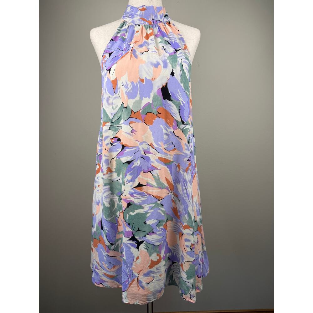 Lulus Pastel Floral Halter Swing Dress Size Small